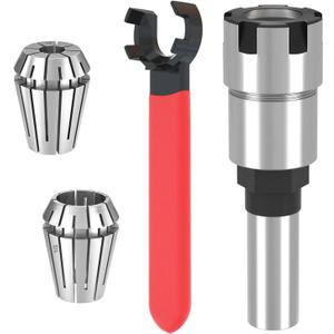 1/2" Shank Router Collet Extension Rod Chuck Holder ER20 Extender Adapter Woodworking Milling Bit Convert 1/2", 1/4" Shank Router Bit with ER20 Spring Collet 6.5mm 12.7mm