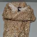 Adrianna Papell Womens Short-Sleeve All Over Sequin Gown (12, Champagne/Gold)