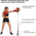 Punching Bag with Stand, Fast Bounceback Reflex Boxing Bag for Adults, Height Adjustable Speed Bag for Training, Improve Reflexes & Stamina, Home Fitness Equipment