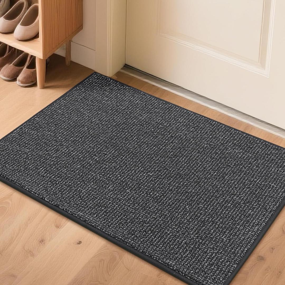 BEQHAUSE Indoor Door Mat 2' x 3', Entryway Rug Non-Slip Washable, Hallway Rugs Absorbent & Stain Resistant Hall Carpet Runner, Front Door Floor Mats Laundry Room Rugs for Entry, Charcoal