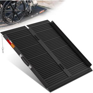 VNN Portable Wheelchair Ramp 3FT, Black Seamless Non-Slip Aluminum Ramps for Wheelchairs for Home, Handicap Wheelchair Ramps for Home Steps, Aluminum Loading Dock Plates