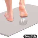 Kitchen Mats for Floor Kitchen Rugs, Cushioned Anti-Fatigue Waterproof Non-Slip Kitchen Mats Set, Ergonomic Comfort Standing Mat for Kitchen, Floor, Home, Office, Beige 17.3"x59"