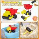 Dirt Diggers Excavator Sandbox for Kids, Toddler Construction Sand Box with Lid, Beach Toys for Outdoor Indoor Play Sensory Gifts for Boys Girls Ages 3+