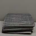 Morebes Modern Washable 5x7 Rug for Living Room, Geometric Striped Bedroom Rug Non Slip Office Rug, Stain-Resistant Low Pile Soft Indoor Floor Carpet for Dining Room Playroom, Black