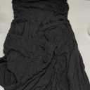 PRIMODA Women's Tube Top Strapless Off Shoulder Loose Wide Leg Jumpsuit Romper with Pockets (Large, Black)