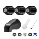 Enhon 3 Handle Shower Faucet Set Compatible with Pfister Verve Bath Tub Tool, Shower Knob and Bathtub Faucet Fits 1/2'', 3/4'' IPS Connection With 4 in 1 Spout Adapter Assembly Tool (Matte Black)