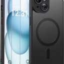 for iPhone 15 Case,Magnetic with [2 Tempered Glass Screen Protector] [Full Camera Protection] [Translucent Matte] Shockproof Protective Phone Case for iPhone 15, Black