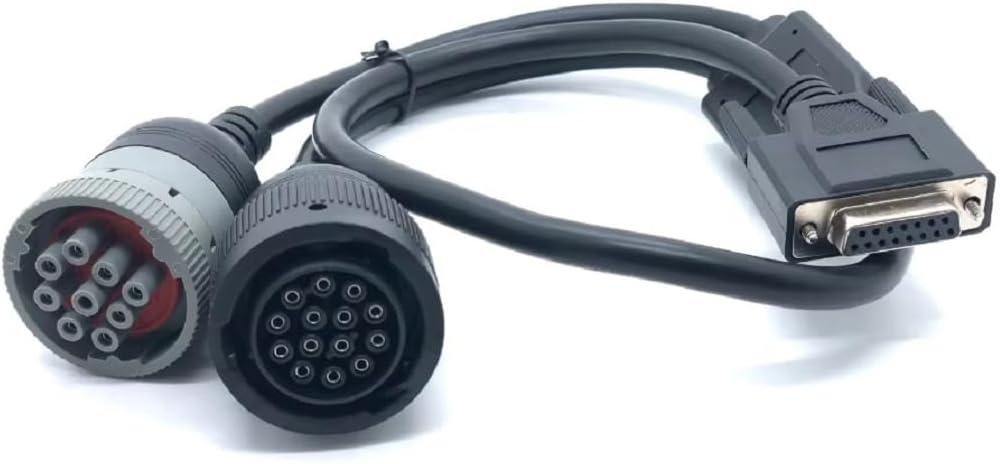 4576114 9 Pin Male and 14 Pin Female for CAT 3177485 ET3 Y Cable Truck Diagnostic Adapter Cable, Compatible with Heavy-Duty Trucks Bus Construction Machinery and Industrial Equipment