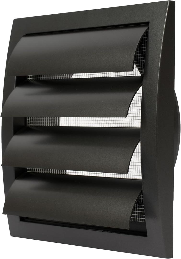 Repa Market 6" ABS Plastic Anthracite Dryer Vent Cover Outside, 6 Inch Exhaust Vent Cover with Flaps and Insect Screen for Walls or Ducting, Outside Vent Covers for House, Kitchen, Exterior Wall Vent