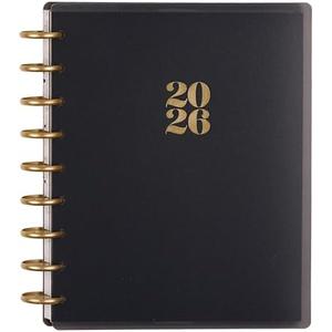Happy Planner Disc-Bound Planner Jan.–Dec. 2026, Includes 3 Extra Months and 2 Sticker Sheets, Classic Size, 7" x 9.25", Dashboard Layout, Modern Texture