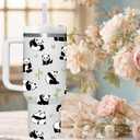 40 OZ Panda Tumbler with Handle.Panda Lover Cup Gift.40 OZ Unique Birthday Christmas Panda Tumblers Gifts for Women Men.
