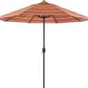 California Umbrella 12-Year Protection 9-Ft Outdoor Patio Umbrella, Sunbrella Fade-Resistant Acrylic Fabric, Auto Tilt and Crank, Heavy-Duty Aluminum Frame/Reinforced Ribs, Bronze Pole, Dolve Mango