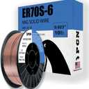 PGN Solid MIG Welding Wire - ER70S-6 .023 Inch - 10 Pound Spool - Mild Steel MIG Wire with Low Splatter and High Levels of Deoxidizers - for All Position Gas Welding