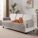 TAOCOCO Waterproof Couch Covers for Pets Dogs with Non Slip Backing, Sofa Seat Covers with Side Pocket for 3 Cushion Couch Washable Dog Couch Cover Protector Sofa Slipcovers(Sofa Plus, Light Brown) Sofa Plus(Seat Width: 72.4'')