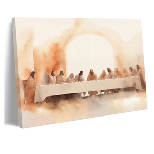 ICHZUMW The Last Supper Picture Wall Art for Dining Room, Framed Large Jesus Christ and Disciples Painting Canvas Print, Christian Religious Posters Wall Decor for Living Room Church, 12x16in