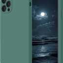 FireNova Designed for iPhone 12 Pro Max Case, Silicone [Camera Protecion] Phone Case with Soft Anti-Scratch Microfiber Lining, 6.7 inch, Midnight Green