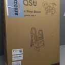 Onasti Foldable Step Stool for Bathroom Sink, Adjustable 3 Step Stool for Kids Toilet Potty Training Stool with Handles, Child Kitchen Counter Stool Helper, Plastic Ladder for Toddlers Grey (Gray)