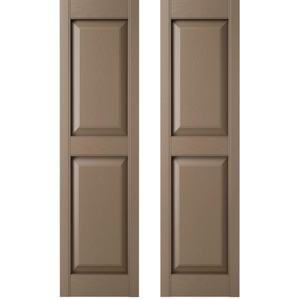Builders Edge BEP2140048009 Custom Two Equal, Raised Panel Shutter (Per Pair), Federal Brown