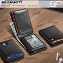 BULLIANT Men Wallet, Slim Leather Wallet Front Pocket Card Holder Gift For Men 11 Slots RFID Blocking