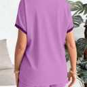 BLENCOT Women's Maternity Lounge Set Short Sleeve Top and Shorts Pajamas with Pockets, M 