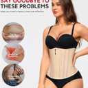 Nebility Waist Trainer for Women Zipper Corset Shapewear Tummy Control Mesh Waist Cincher Faja Body Shaper (Medium, Beige)