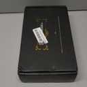 Wican Guest Towel Holder Tray for Bathroom, Oak and Iron Napkins Holder for Powder Room Dinning Table Wooden Basket for Disposable Paper Hand Towels Gold and Black (9.06 x 5.51 x 2.56 inchs)