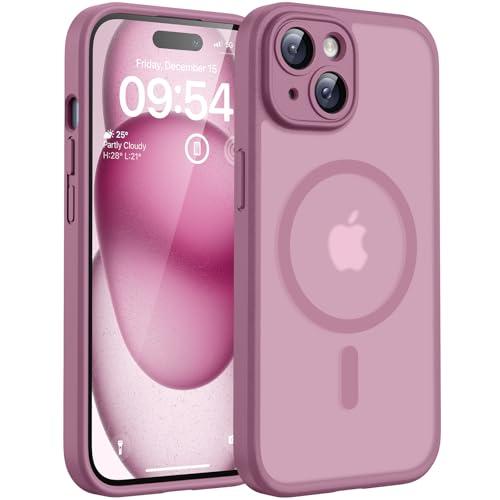 TOCOL for Phone 15 Case, Compatible with Magsafe Charger, Full Camera Protection, Drop Protection, Translucent Matte Phone Case for iPhone 15 6.1 inch (Lilac Purple)