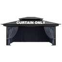 Pakunoda Gazebo Curtain Replacement Universal 4-Panel Sidewalls 12' X 16', Outdoor Privacy Curtains with Double Zipper, Replacement for Patio, Outdoor Canopy, Garden, and Backyard (Curtain Only)