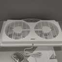 Shinic Twin Window Fan with Reversible Airflow, Thermostat Controlled, 3 Speeds & 3 Functions(Exhaust, Intake & Circulate), 23.8" - 37" Expandable Width for Home Kitchen Use