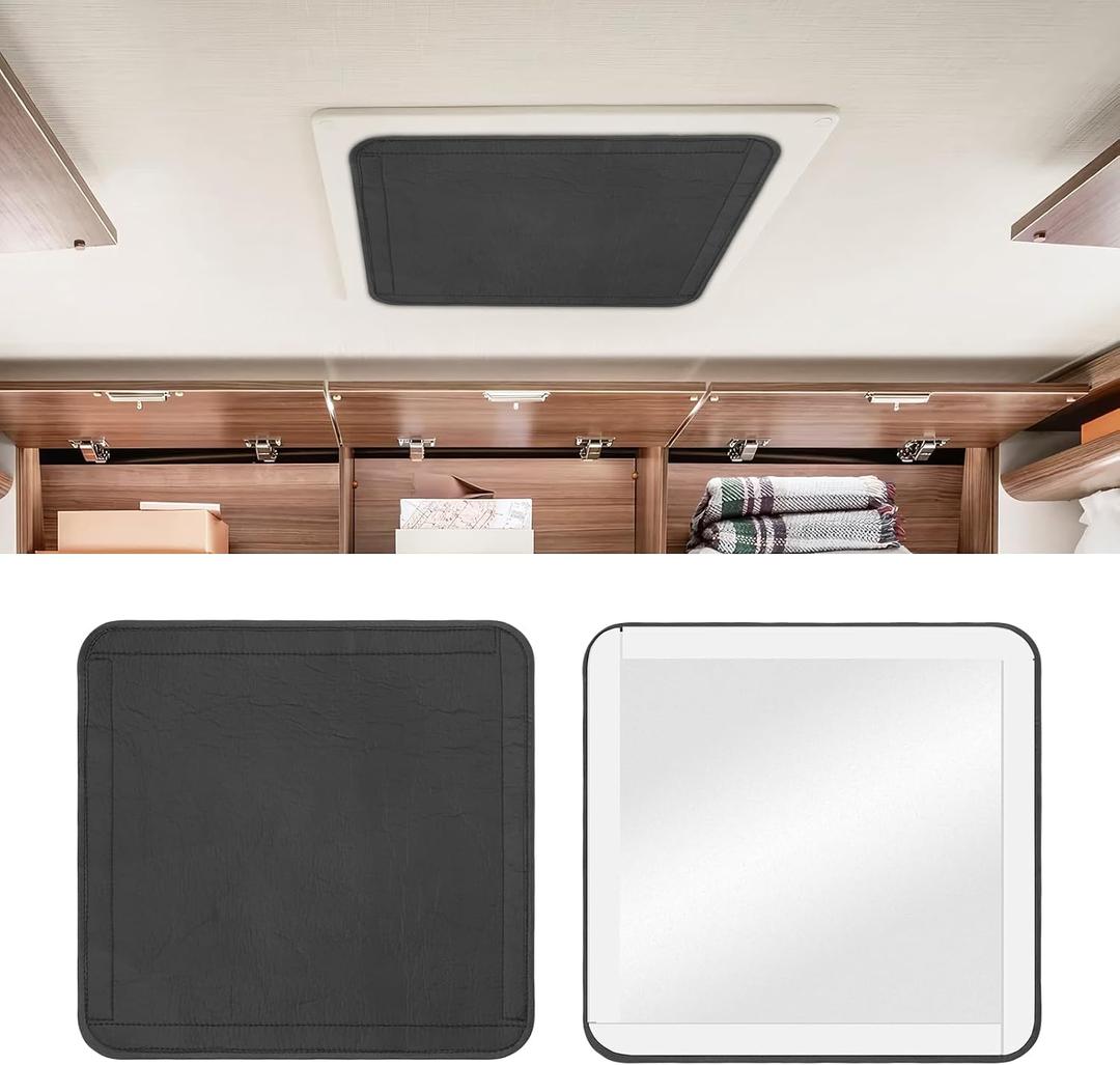 RV Window Shade - 16 * 16 inch RV Skylight Shade Cover for RV Sunroof Window, 600D Oxford Fabric RV Window Insulation, Waterproof, Foldable Velcro, Motorhome Accessories, Black