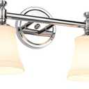 Bathroom Vanity Light Fixtures, Traditional Chrome 2 Lights Wall Sconce Lighting with Opal Glass Shade, Porch Wall Mount Light Fixture for Bathroom, Mirror Cabinets Hallway Stairs