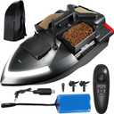 RC Bait Boat with Line Release, 3 Bait Slot 4.4LBS Loading 12000mAh Battery and Dual Motors, 500M Range Remote Control, Fish Bait Boats with LED Light for Professional Fishing