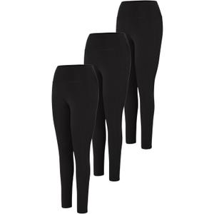 Hanes Women's Leggings, 3-Pack, Cool Dri Womens Leggings with Pockets, Comfortable Leggings, Moisture Wicking Small