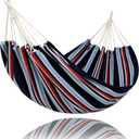 SUNCREAT Extra Large 2 Person Hammock for Camping, Navy & Red | Hammocks Outdoor Camping Double Hammock