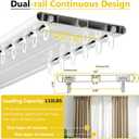Double Row Curtain Track, Silent Aluminum Alloy Ceiling Curtain Track System, Heavy Duty Sliding Rails for Curtains, Room Divider for Bedroom Living Room Hospital (Champagne, 3.2m(10.5ft)