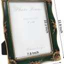 Vintage Picture Frame 8x10 Inch, Ornate Photo Frame for Wall or Tabletop Display, Antique Picture Frame with Real Glass & Hook for Home Decor - Mother's Day Birthday Gift (Green)