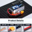 Zeee 3S Lipo Battery 2200mAh 11.1V 50C Shorty Pack Battery with XT60 Plug for RC Car Truck RC Vehicles Boat Drone RC Airplane Quadcopter Helicopter FPV Racing Hobby Models(2 Pack)