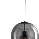 Large Smoke Glass Pendant Light for Kitchen Island, Includes Extra Bulbs & 4.26FT Adjustable Cord, Modern Pendant Lighting Fixtures for Kitchen, Dining Room, Living Room (1PCS, Smoky Grey Glass)