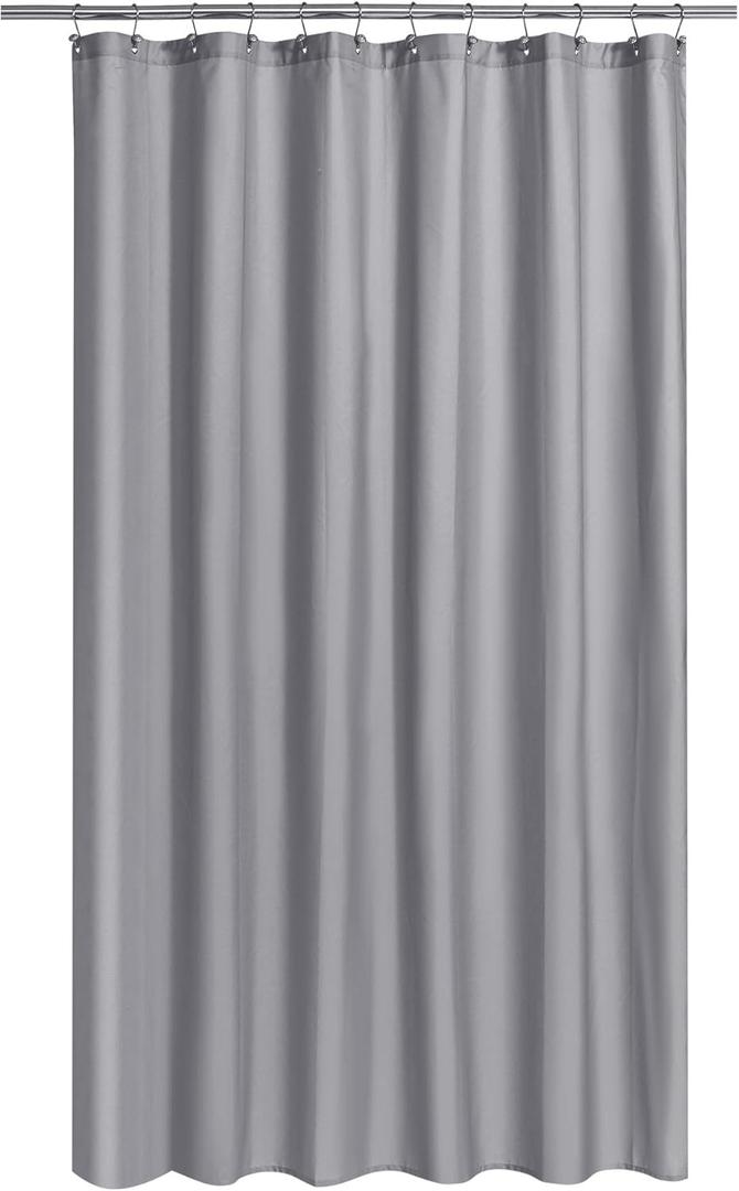 N&Y HOME Fabric Shower Curtain or Liner Extra Long 72 x 84 Inches - Hotel Quality, Machine Washable - Gray, 72x84