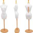 Doll Dress Form Mannequin Dress Form Torso Stand with Base Stand for Apparel Design and Costume Jewelry Display(White Gold,4pcs) (White Gold 10.4x3.0x1.9)