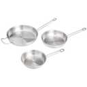 Amazon Basics 2-Piece Stainless Steel Aluminum-Clad Fry Pan Set with 9 1/2", and 12" (Previously AmazonCommercial brand)