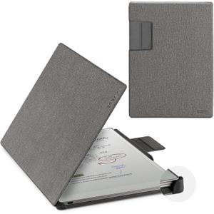 CoBak Premium Magnetic Case for Remarkable Paper Pro 2024 Released 11.8 inch, PU Leather Smart Auto Sleep/Wake Book Folio Cover with Corner Protection and Pen Holder Strap, Gray