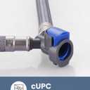 Quick Connect Faucet Hose Replacement, 16 Inch Hot & Cold Water Supply Lines for Widespread Faucet, Bathroom 3 Holes Faucet Water Mixer Line with Fast Lock