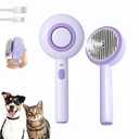 Cat Steam Brush, Self Cleaning Pet Spray Hair Removal Comb with Release Button, 3 In 1 Cat Brush for Indoor Cats, Waterproof Pet Grooming Comb for Long Short Haired Dogs Cats (Purple)
