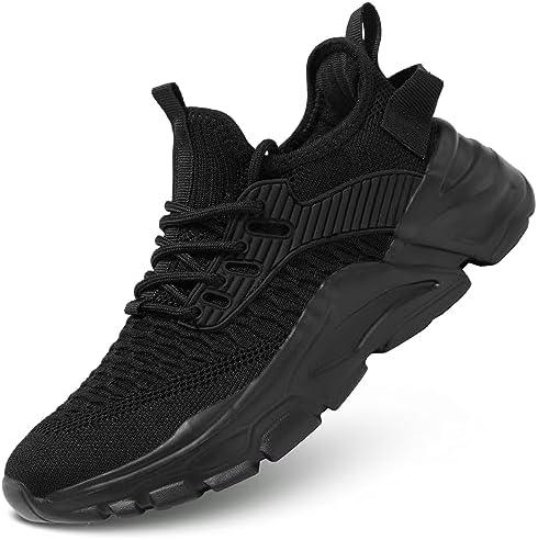 Womens Running Shoes Slip on Breathable Lightweight Fashion Sneakers Athletic Sports Walking Gym Work Shoes 37 Black