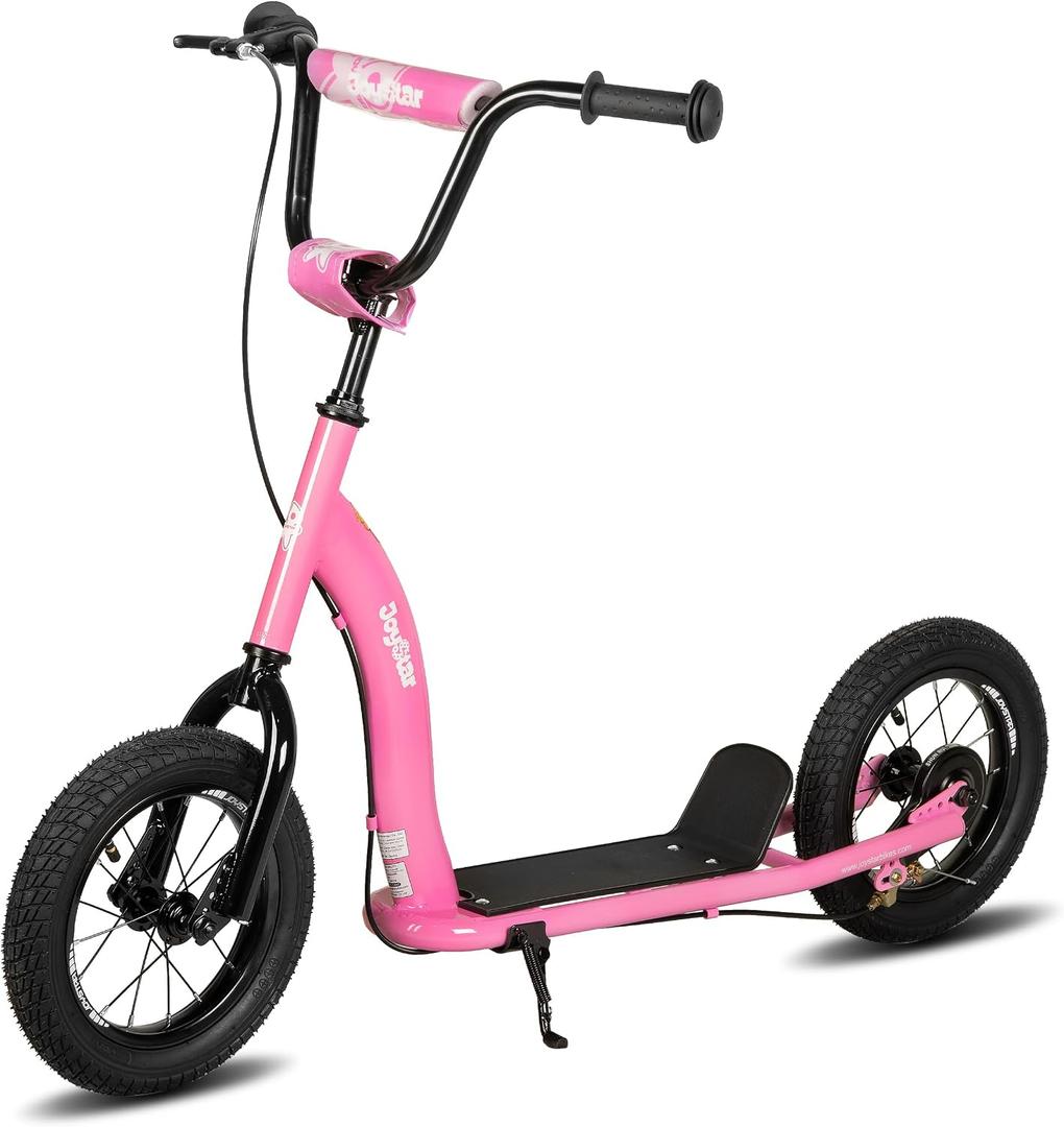 JOYSTAR Kick Scooter for Kids 5+ Teens & Youth, Lightweight Kids Scooter with Adjustable Handlebar, 2 Wheel Scooter for Boys & Girls, 12" Inflatable Wheels Rear Drum Brakes