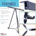 U.S. Art Supply 66" High Boardroom Black Aluminum Flip Chart Easel & Presentation Stand (4 Pack) - Adjustable Floor/Tabletop, Portable Tripod, Holds 25 lbs., for Chart Paper, Poster Boards, & Pads