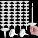 100 Pcs Candlelight Service Bulk, Church Vigil Plastic Candle Holders, Candlelight Service Drip Protectors Convenient for Church, Vigil, Memorial, Christmas Eve, Wedding, Party Candles
