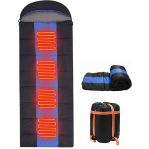 Sleeping Bags for Adults, Backpacking Camping Sleeping Bag for Kids, Heated Sleeping Bag for Camping Outdoor Hiking, Rechargeable Lightweight Compact Camping Essentials Gear (Blue)