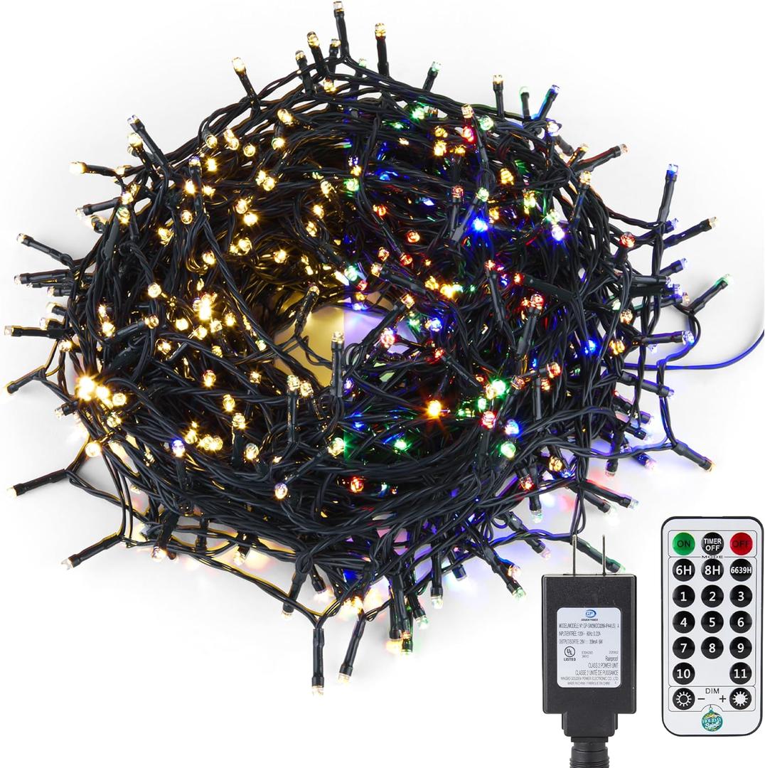 HOLIDAY SPIRIT - Color Changing Christmas Lights LED, 66ft 200 LED Color Changing Christmas Lights with Remote, Color Changing Fairy Lights, Color Changing Outdoor String Lights, Connectable Lights